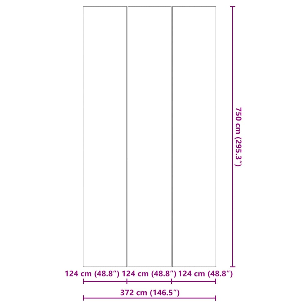 vidaXL Ορθογώνιο Κάλυμμα Πισίνας Μαύρο 750 x 372 εκ PVC