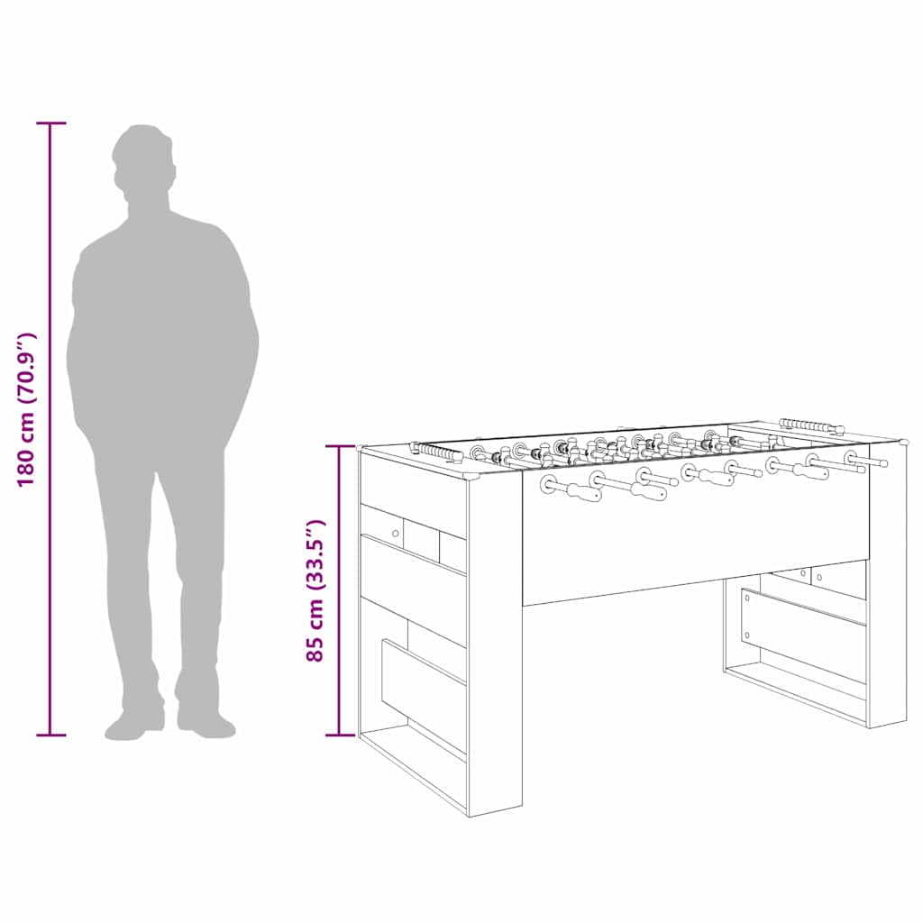 vidaXL Τραπέζι Ποδιού 2 pcs Γκρίζο Σονομα 146,5 x 74 x 85 εκ.