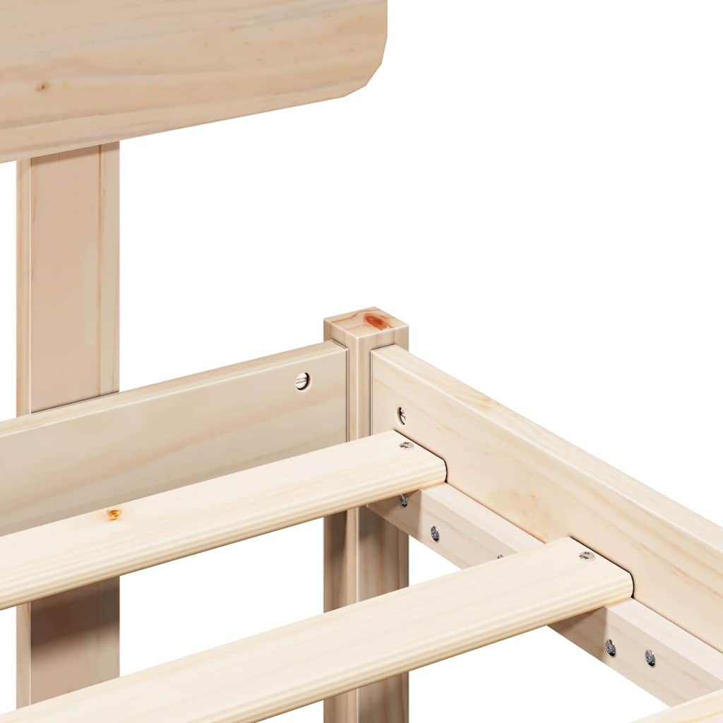 vidaXL Σκελετός Κρεβατιού με κεφαλάρι Φυσικό 140 x 200 cm