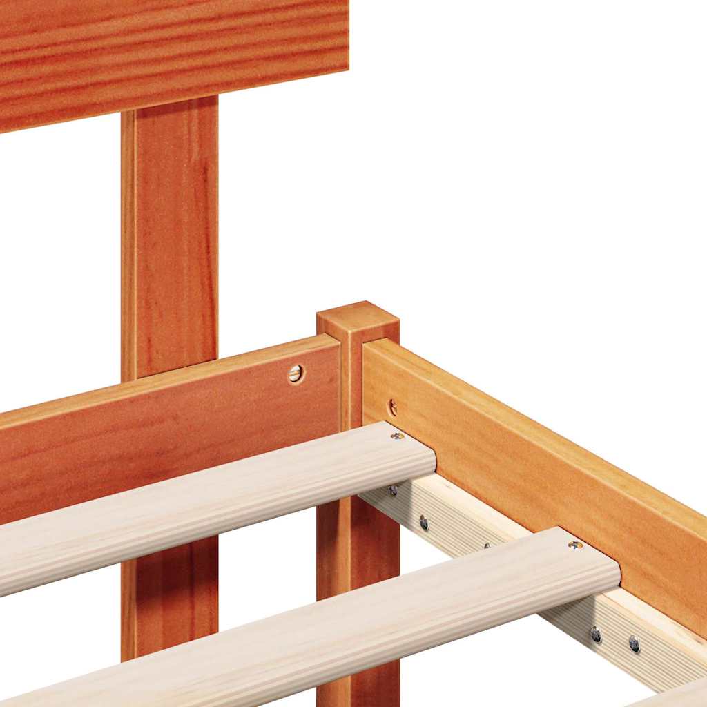 vidaXL Σκελετός Κρεβατιού Καφέ 200 x 200 cm Μασίφ ξύλο πεύκου