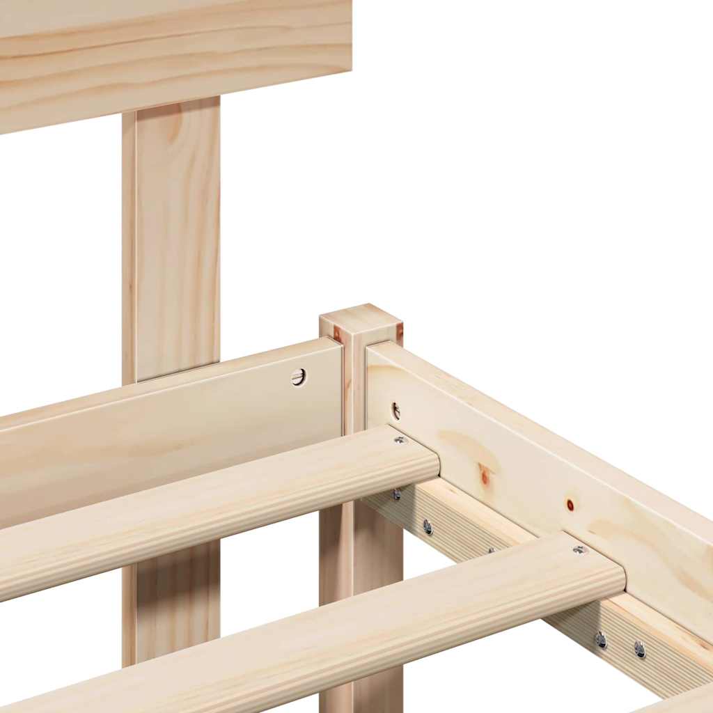 vidaXL Σκελετός Κρεβατιού Καφέ 140 x 200 cm Μασίφ ξύλο πεύκου