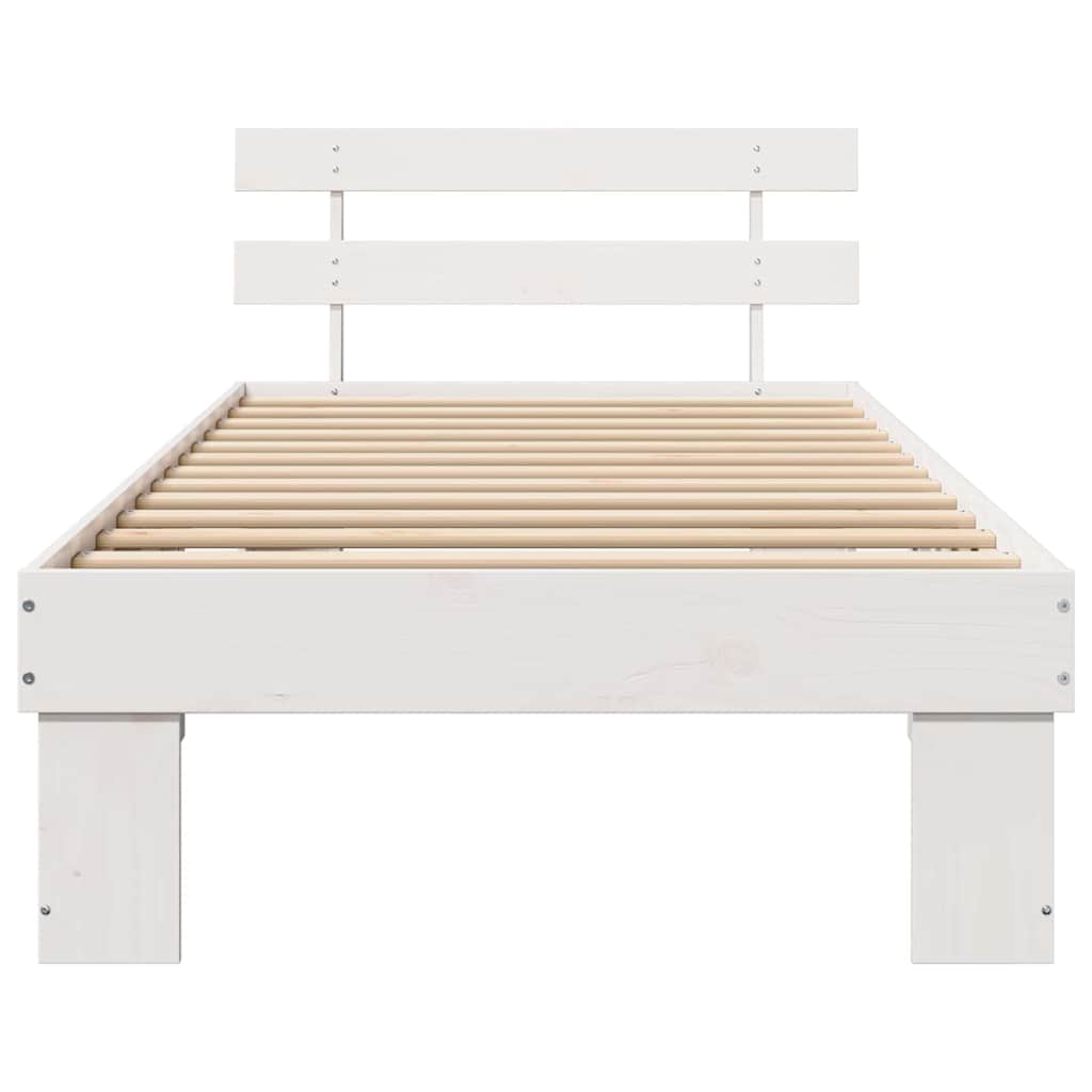 vidaXL Σκελετός Κρεβατιού Λευκό 90 x 190 cm Στερεά ξυλεία πεύκου