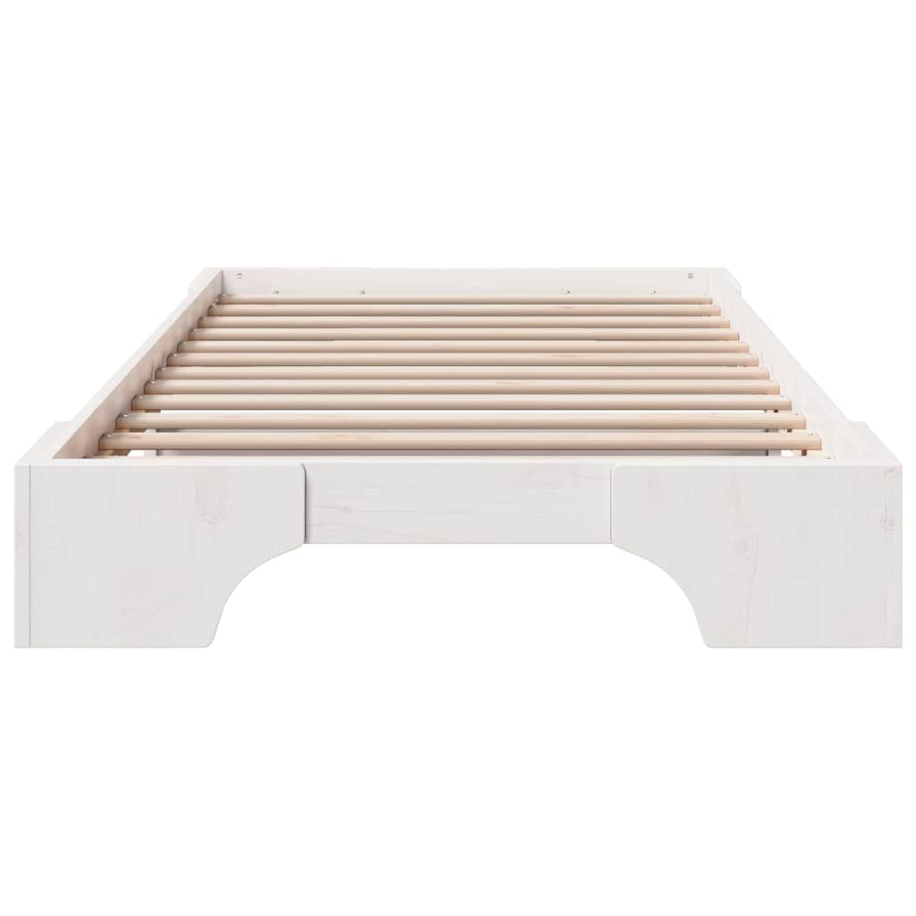 vidaXL Σκελετός Κρεβατιού Λευκό 90 x 190 cm Στερεά ξυλεία πεύκου