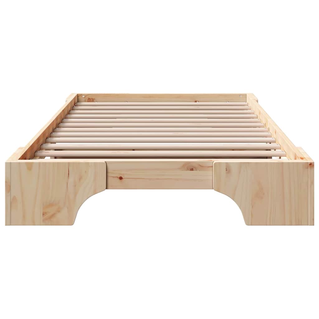 vidaXL Σκελετός Κρεβατιού Φυσικό 75 x 190 cm Στερεά ξυλεία πεύκου