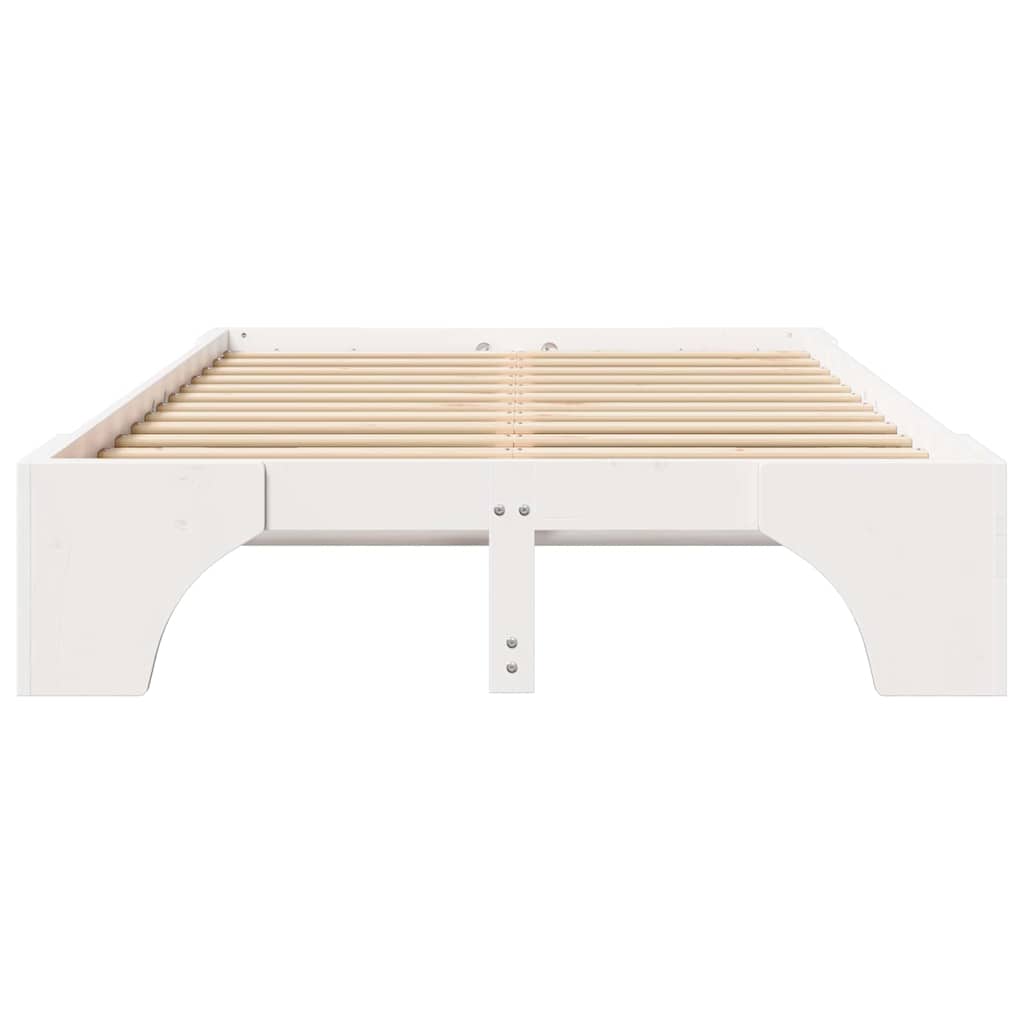 vidaXL Σκελετός Κρεβατιού Λευκό 140 x 190 cm Στερεά ξυλεία πεύκου