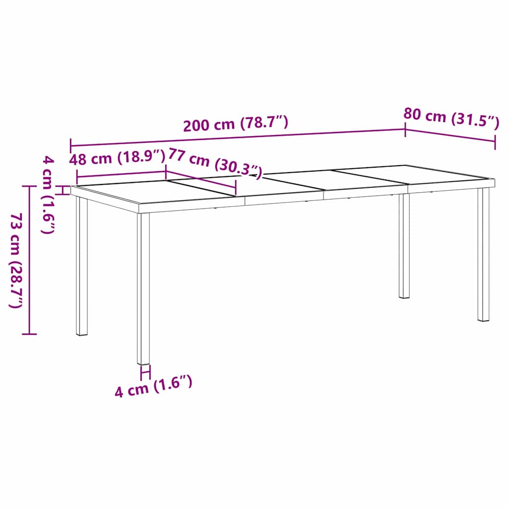 vidaXL Σέτ φαγητού για κήπο 7 pcs Καφέ συνθετικό ρατάν