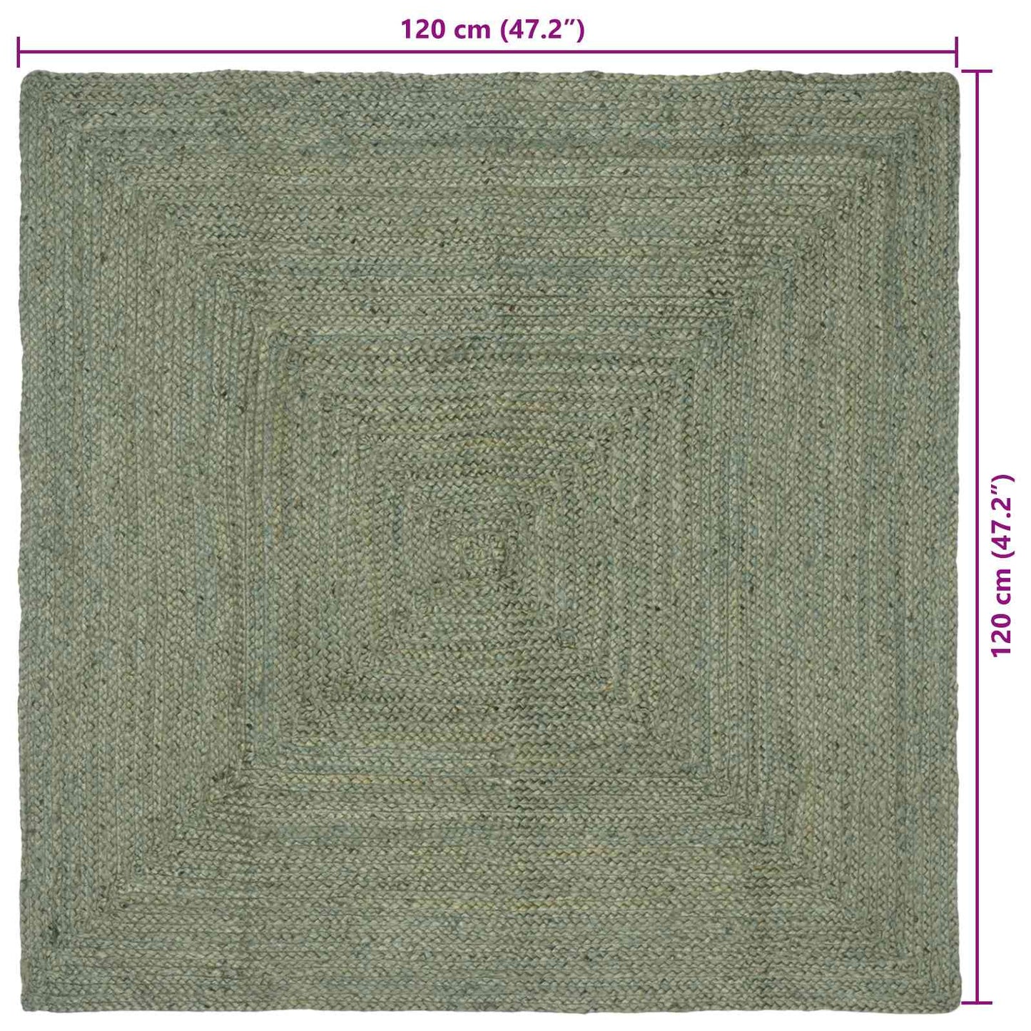 vidaXL Χαλιά χώρου Ορθογώνιος Λαδί 120 x 120 cm Γιούτα