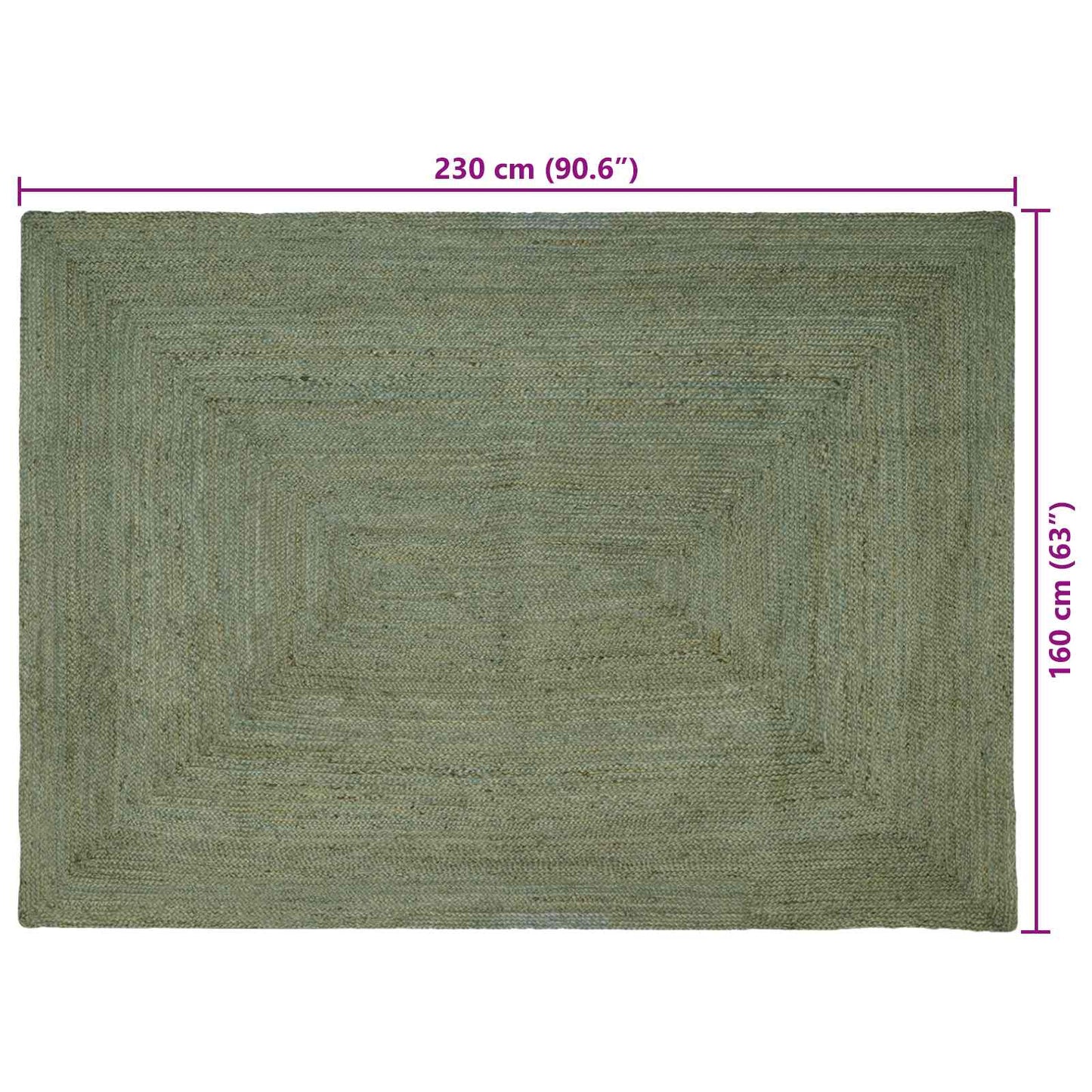 vidaXL Χαλιά χώρου Ορθογώνιος Λαδί 160 x 230 cm Γιούτα