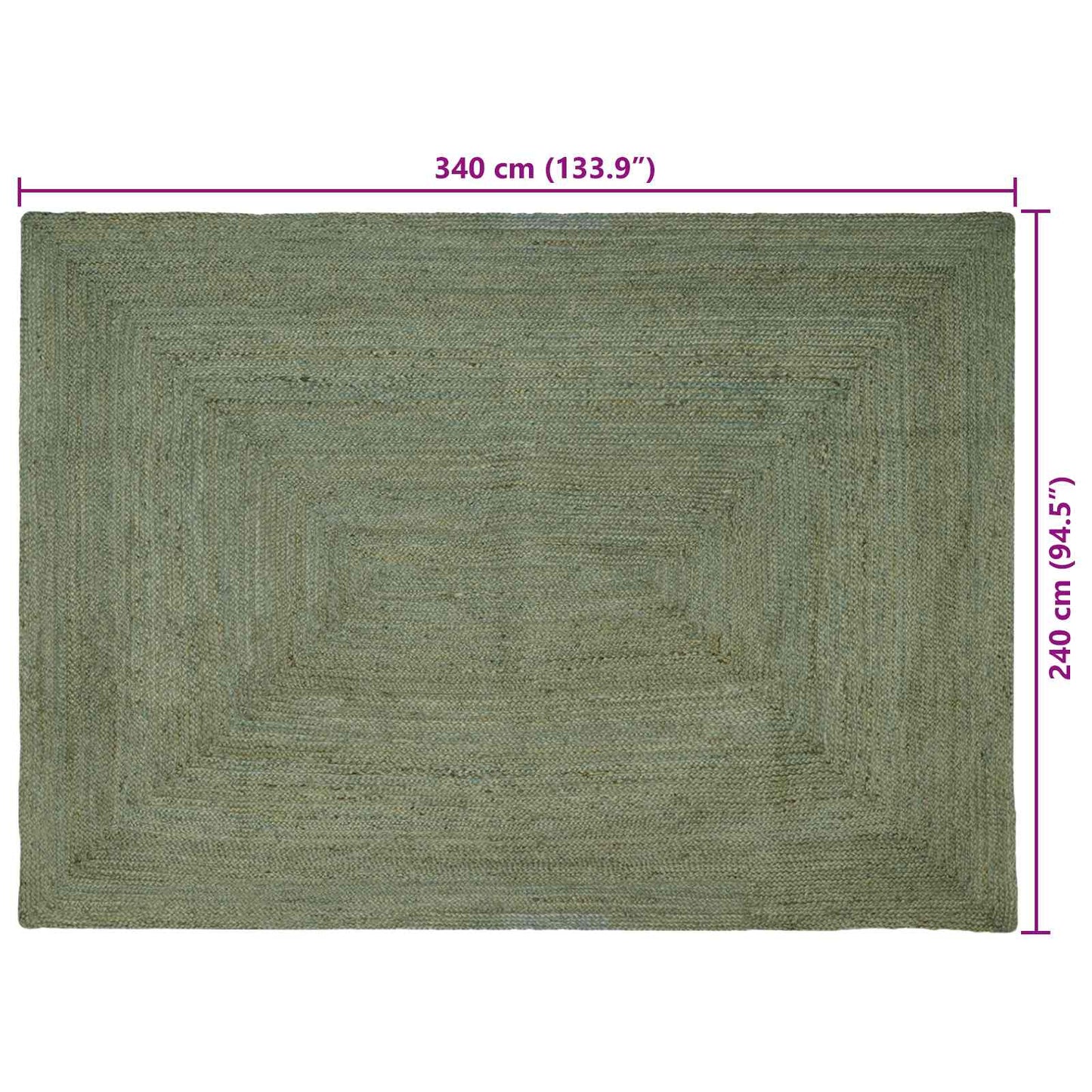 vidaXL Χαλιά χώρου Ορθογώνιος Λαδί 240 x 340 εκ. Γιούτα