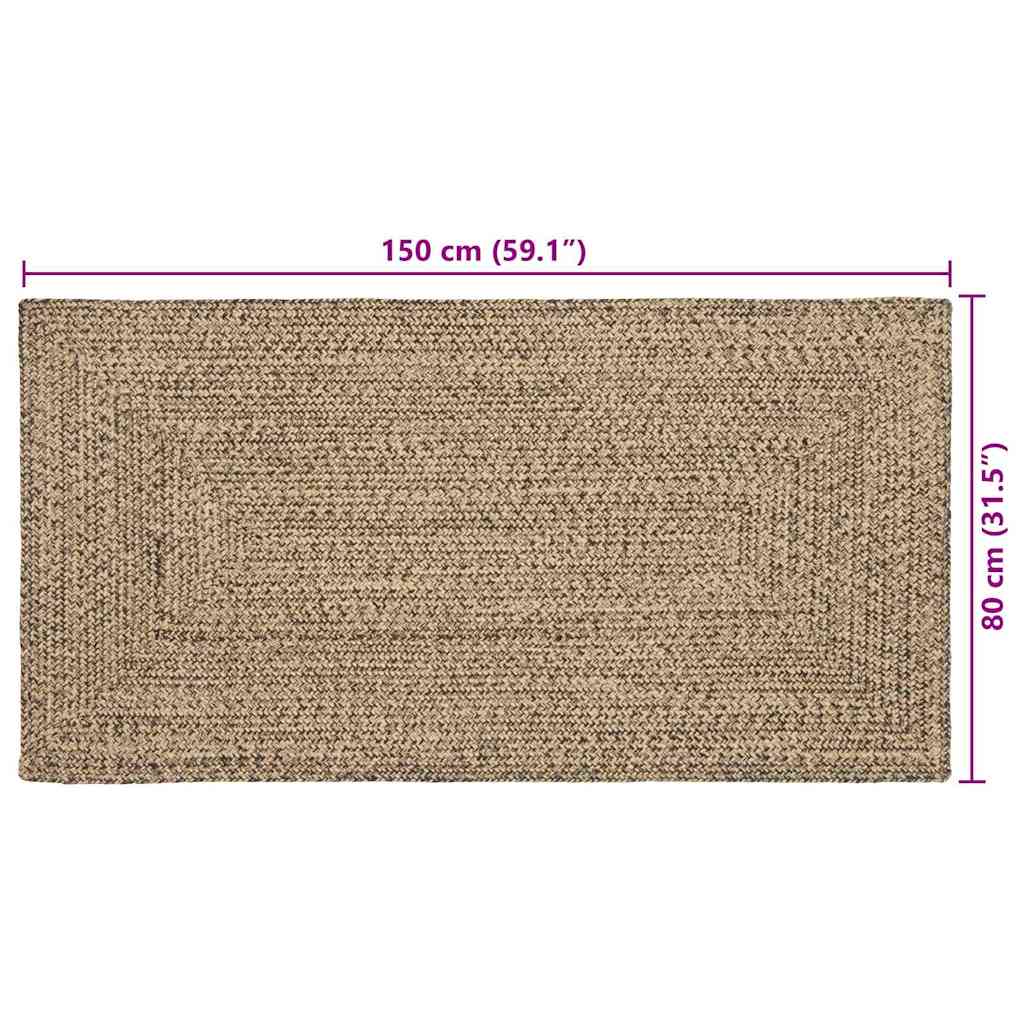 vidaXL Χαλιά χώρου Φυσικό και Μαύρο 80 x 150 cm Γιούτα