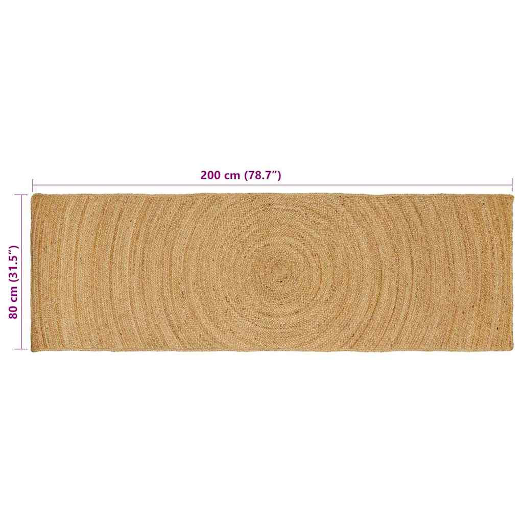 vidaXL Χαλιά χώρου Φυσικό 80 x 200 cm Γιούτα
