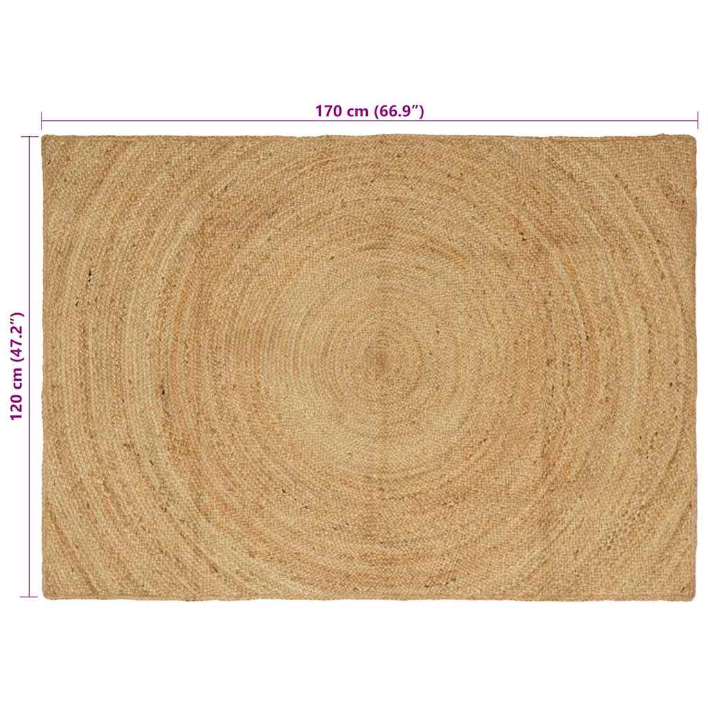 vidaXL Χαλιά χώρου Φυσικό 120 x 170 cm Γιούτα