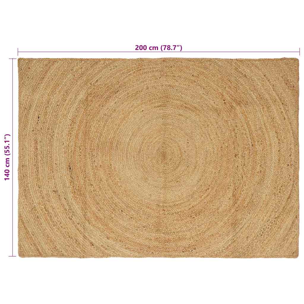 vidaXL Χαλιά χώρου Φυσικό 140 x 200 cm Γιούτα