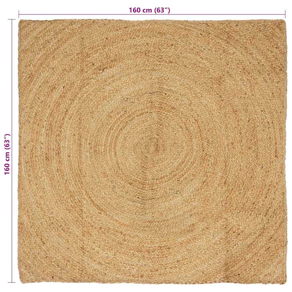 vidaXL Χαλί Καφέ 160 x 160 cm Γιούτα