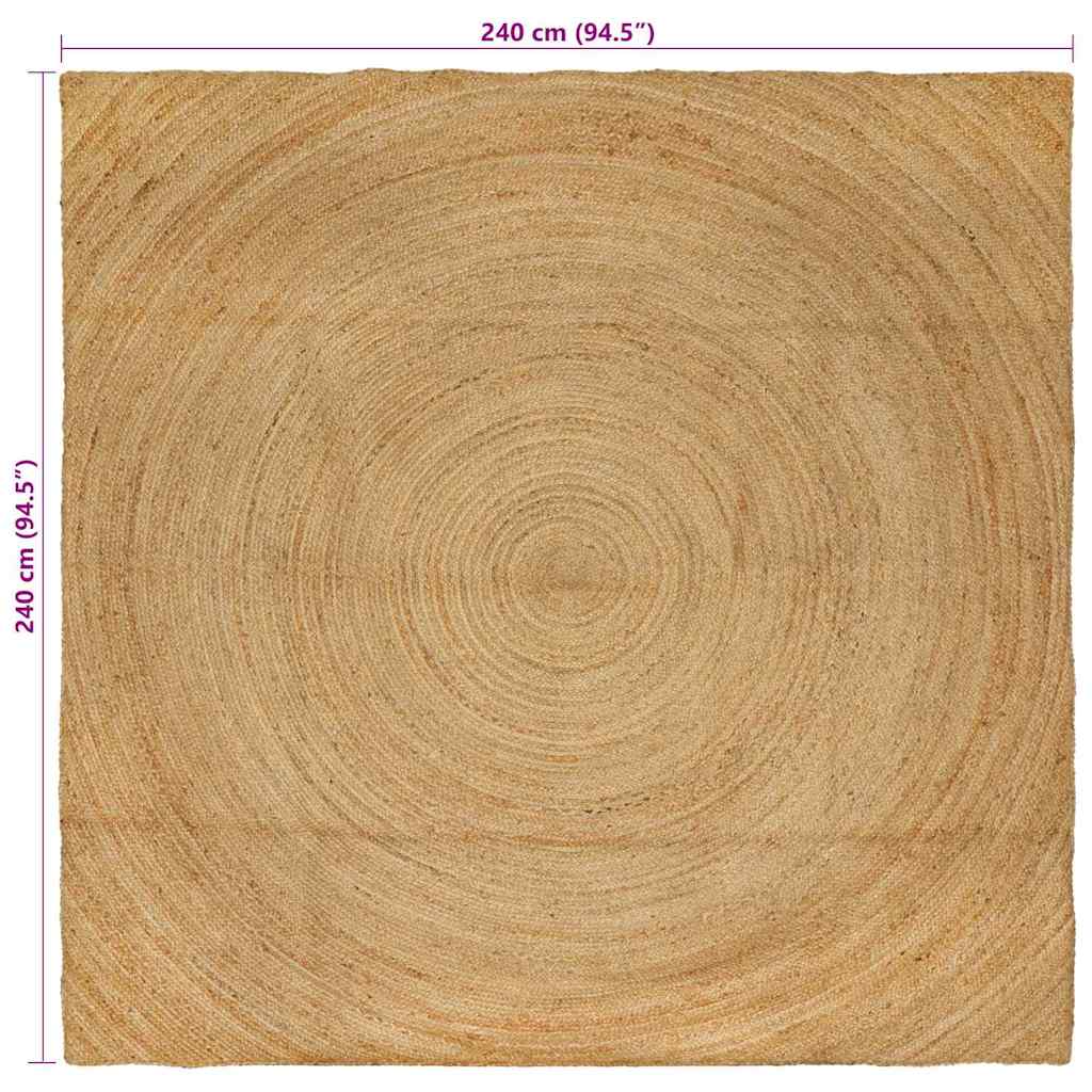 vidaXL Χαλιά χώρου Φυσικό 240 x 240 cm Γιούτα
