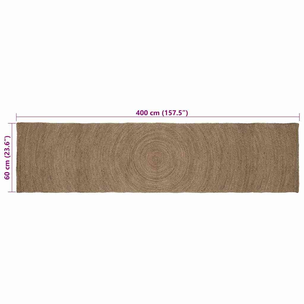 vidaXL Χαλιά χώρου Γκρι 60 x 400 εκ. Γιούτα