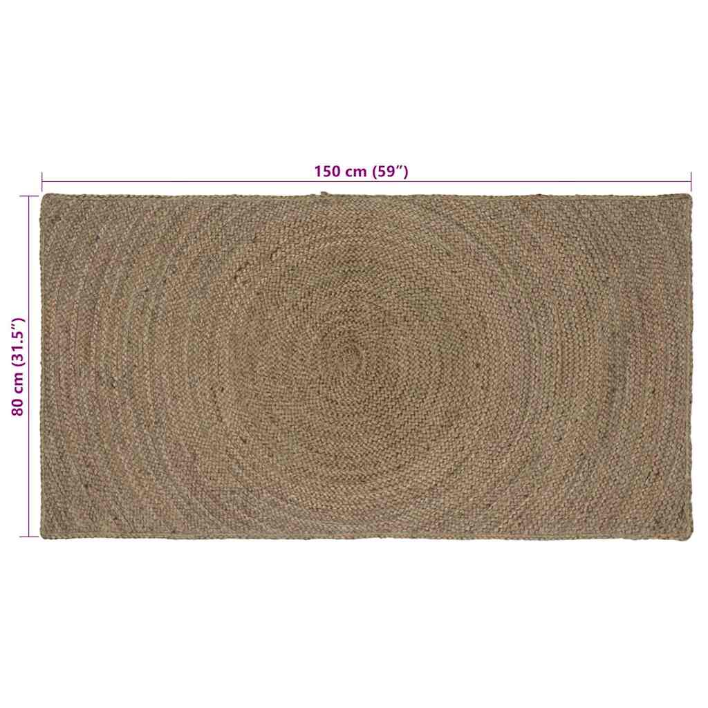 vidaXL Χαλιά χώρου Γκρι 80 x 150 cm Γιούτα