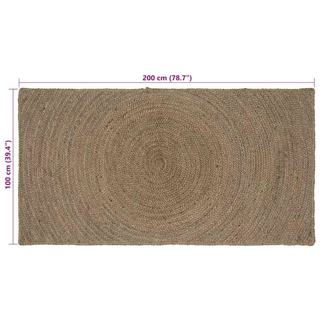 vidaXL Χαλιά χώρου Γκρι 100 x 200 cm Γιούτα