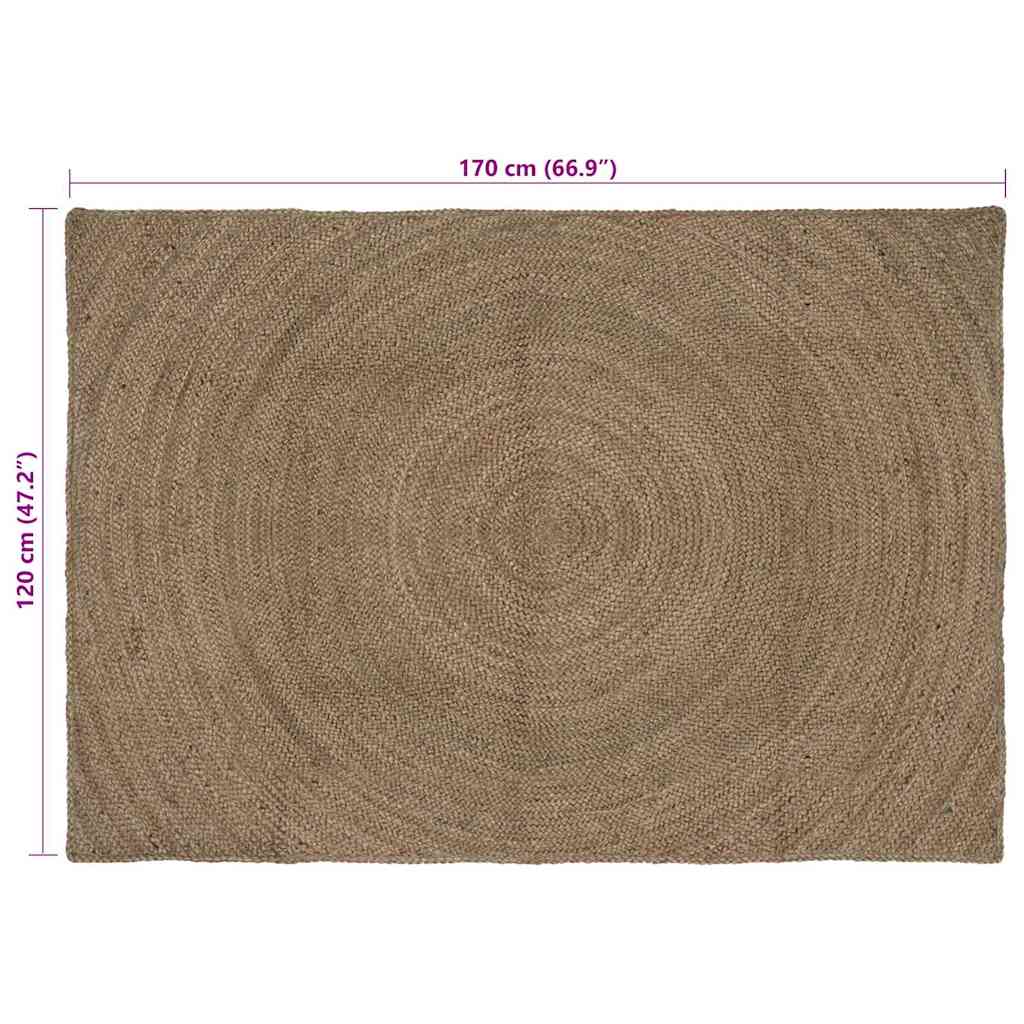 vidaXL Χαλιά χώρου Γκρι 120 x 170 cm Γιούτα