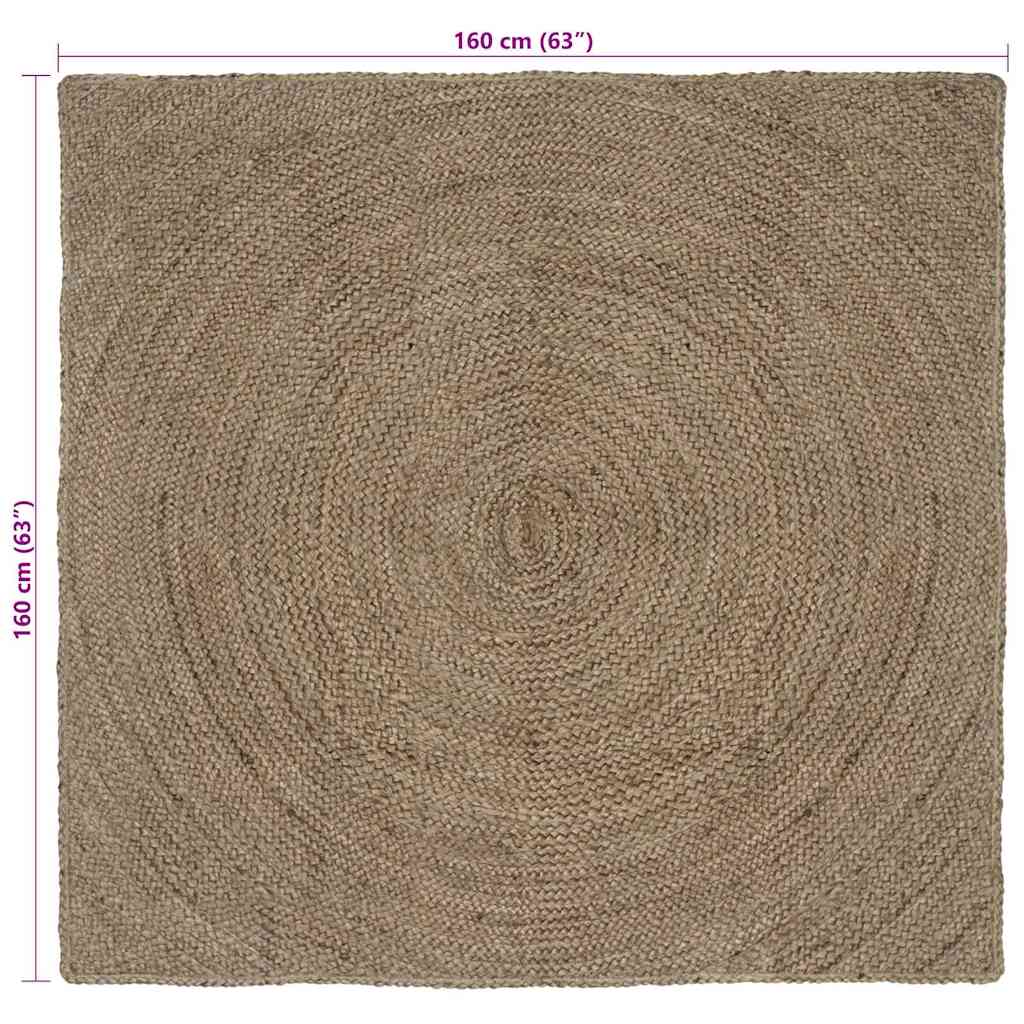 vidaXL Χαλιά χώρου Γκρι 160 x 160 cm Γιούτα
