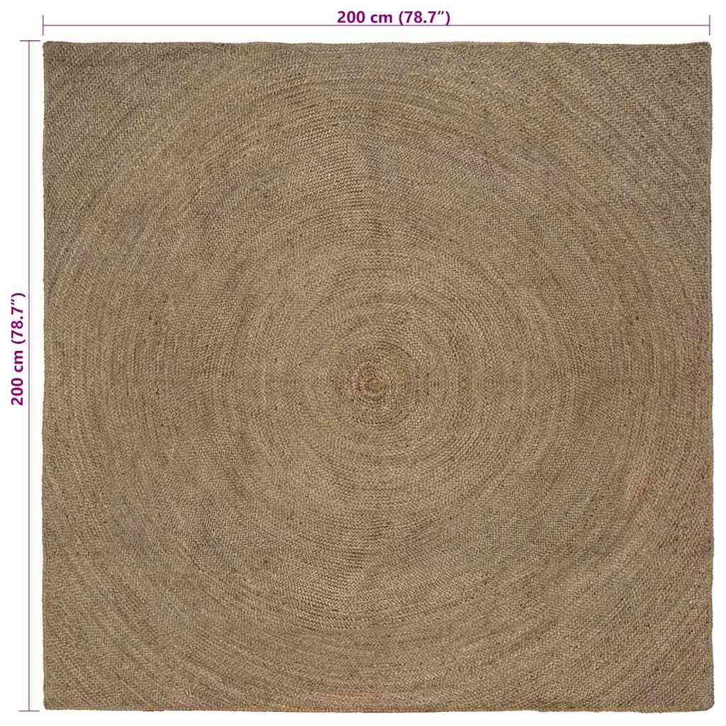 vidaXL Χαλί Γκρι 200 x 200 cm Γιούτα