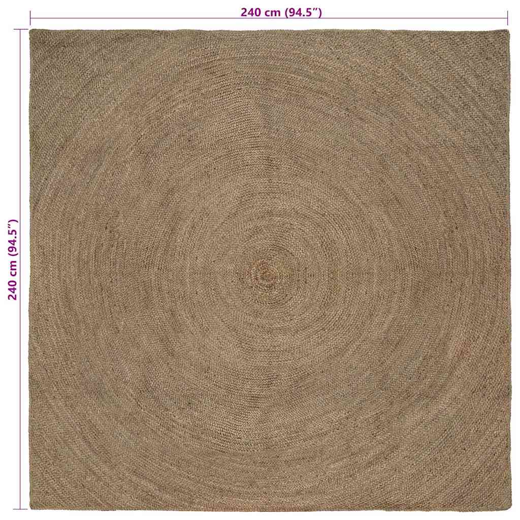 vidaXL Χαλιά χώρου Γκρι 240 x 240 cm Γιούτα
