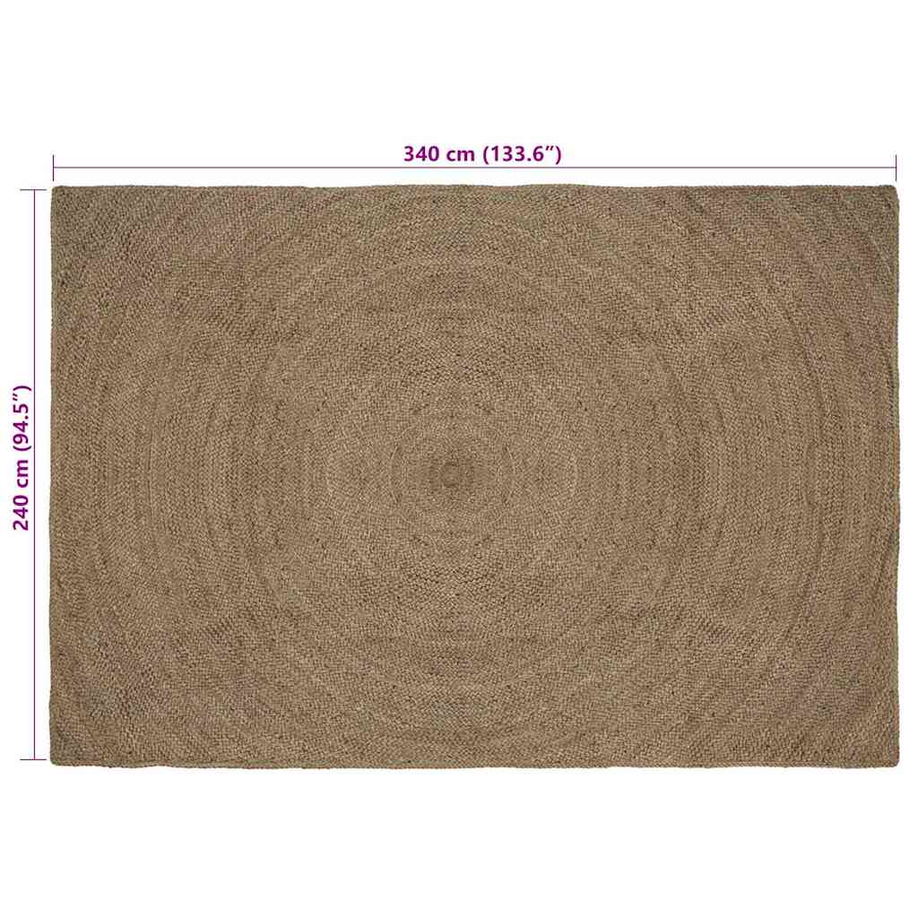 vidaXL Χαλιά χώρου Γκρι 240 x 340 εκ. Γιούτα