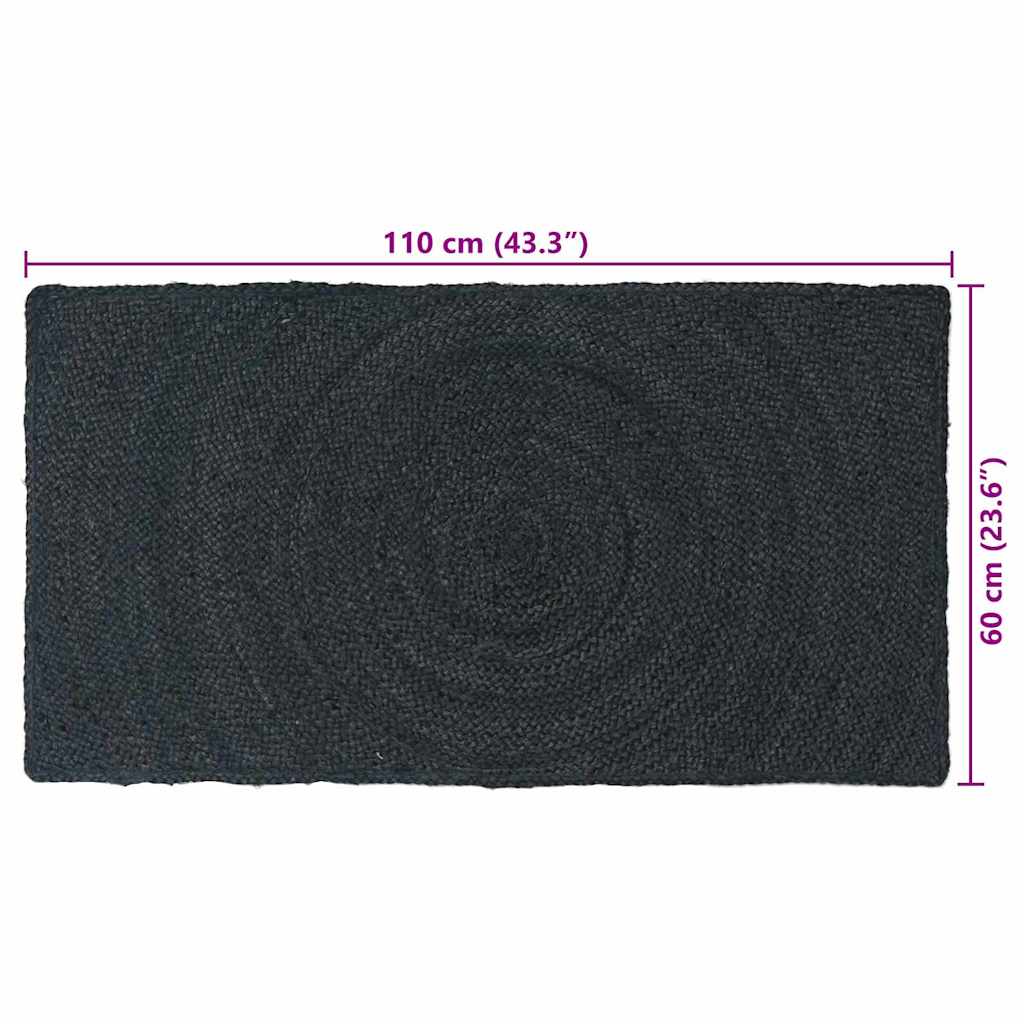 vidaXL Χαλιά χώρου Σκούρο Γκρι 60 x 110 cm Γιούτα