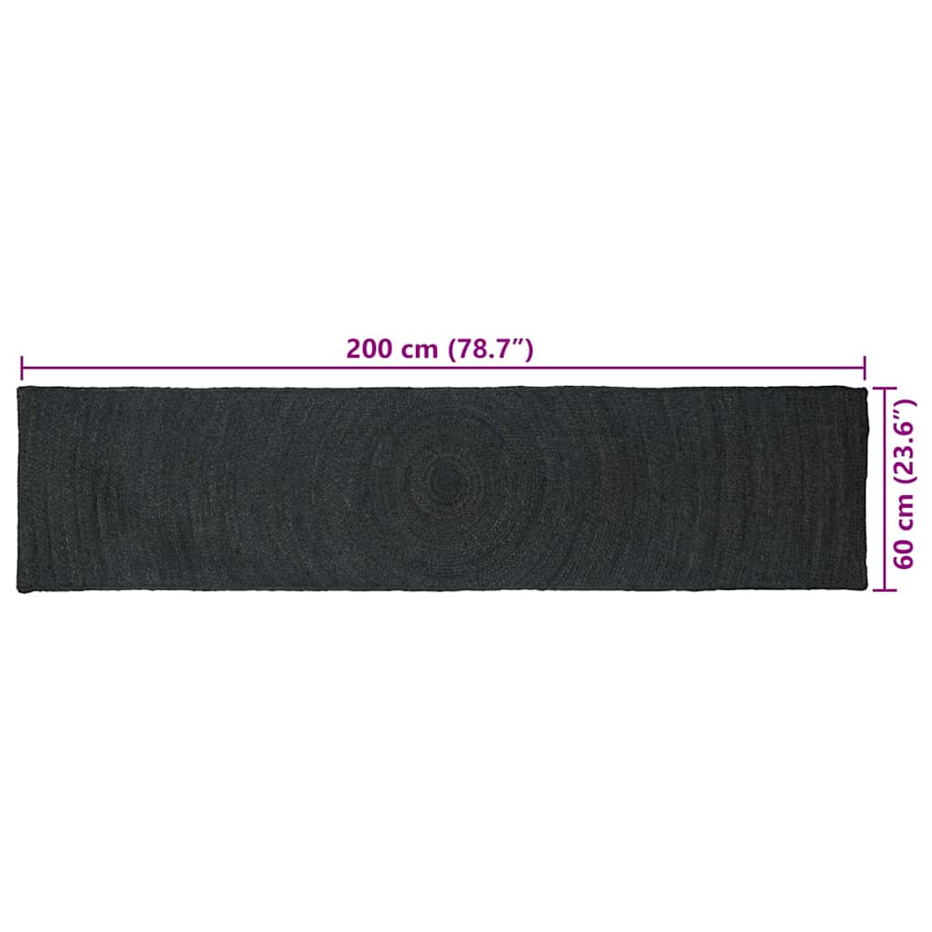 vidaXL Χαλιά χώρου Σκούρο Γκρι 60 x 200 cm Γιούτα