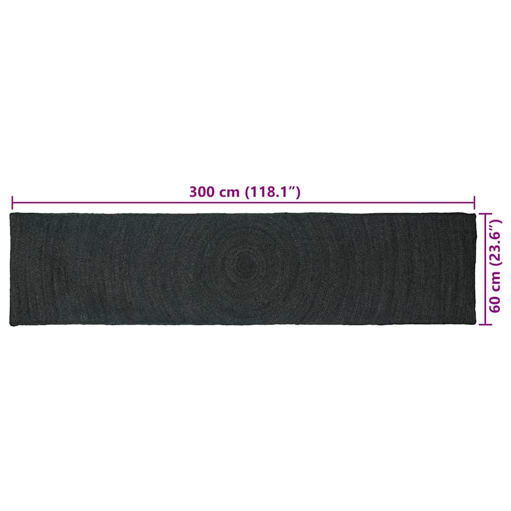 vidaXL Χαλιά χώρου Σκούρο Γκρι 60 x 300 cm Γιούτα