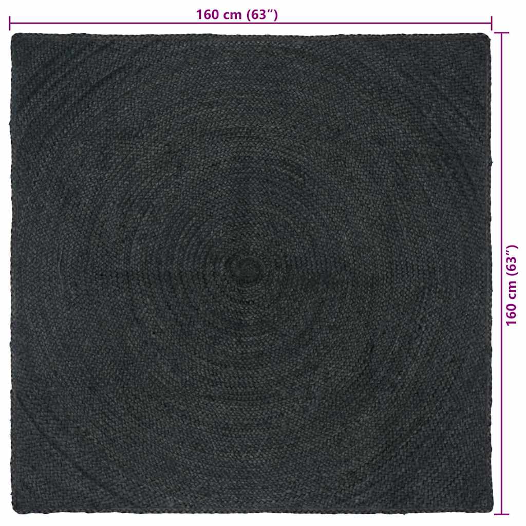 vidaXL Χαλιά χώρου Σκούρο Γκρι 160 x 160 cm Γιούτα