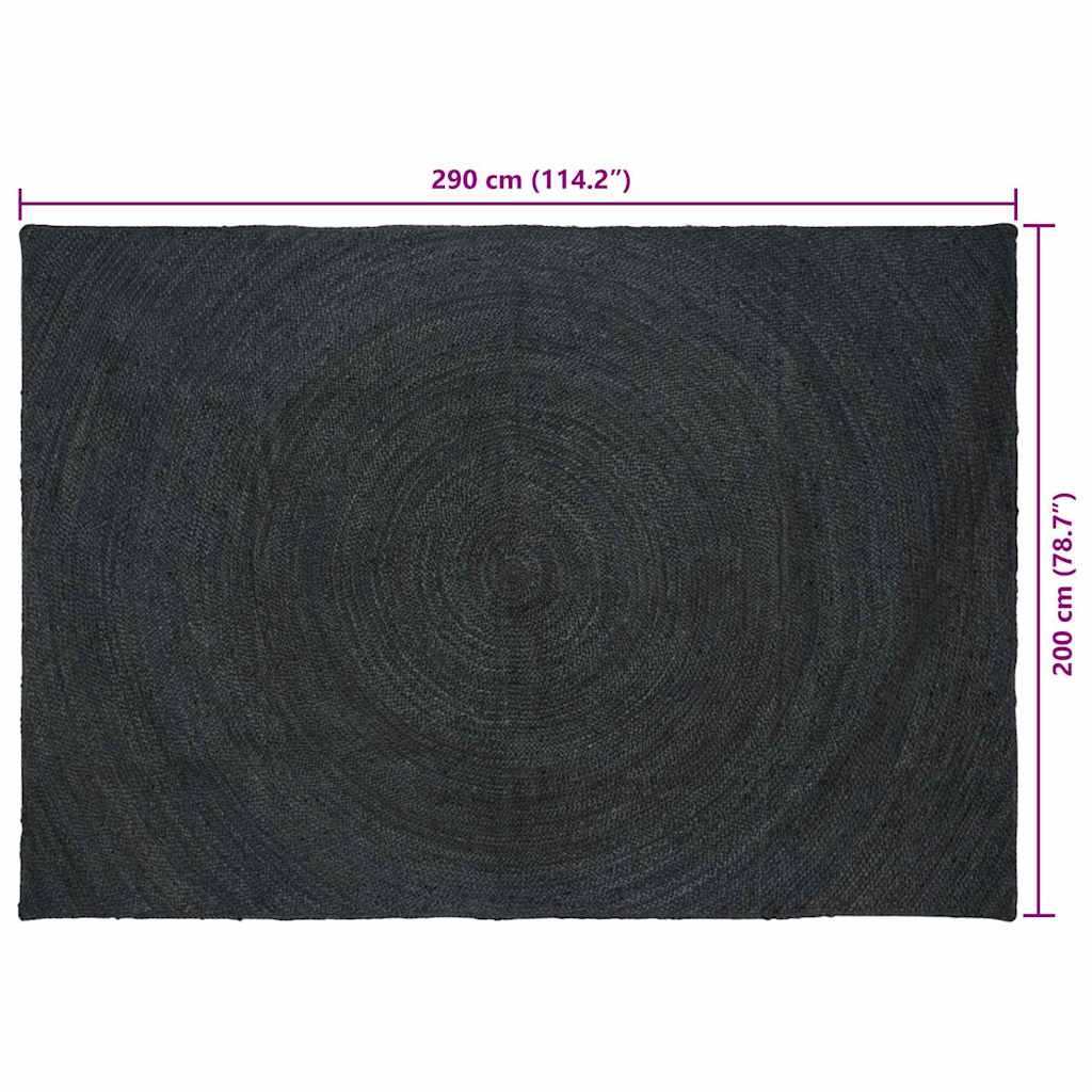 vidaXL Χαλιά χώρου Σκούρο Γκρι 200 x 290 εκ. Γιούτα