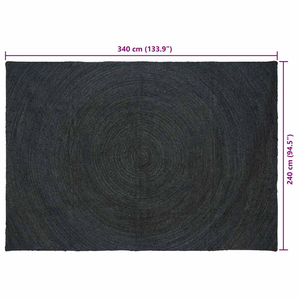 vidaXL Χαλιά χώρου Σκούρο Γκρι 240 x 340 εκ. Γιούτα