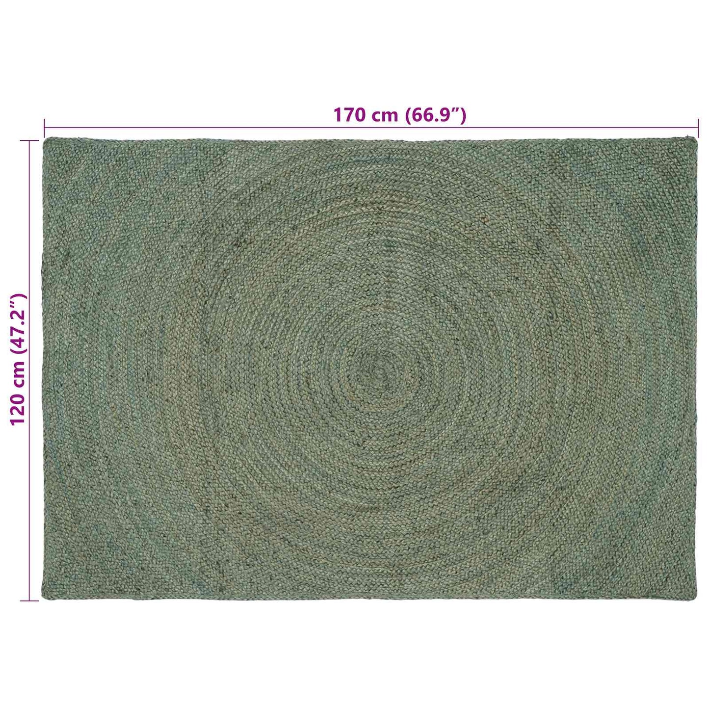 vidaXL Χαλιά χώρου Λαδί 120 x 170 cm Γιούτα