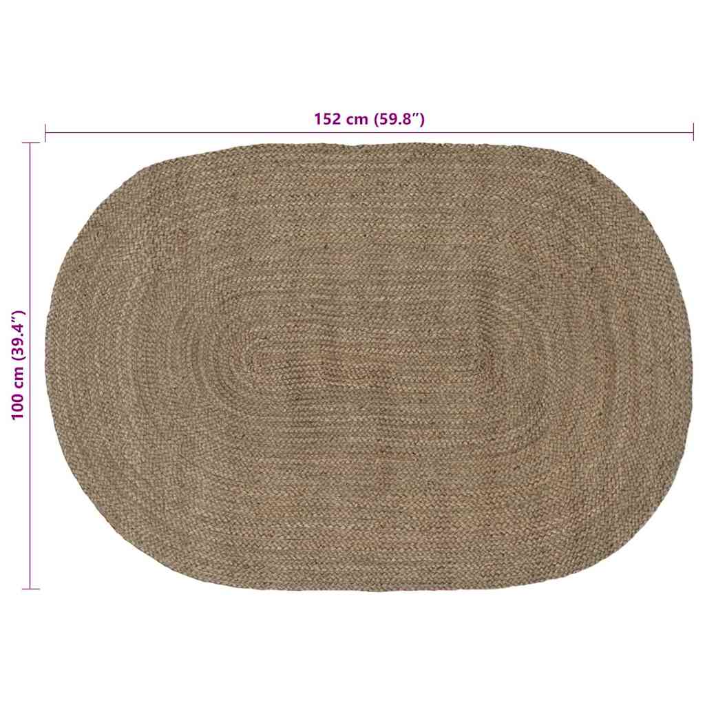 vidaXL Χαλιά χώρου Γκρι 100 x 152 εκ. Γιούτα