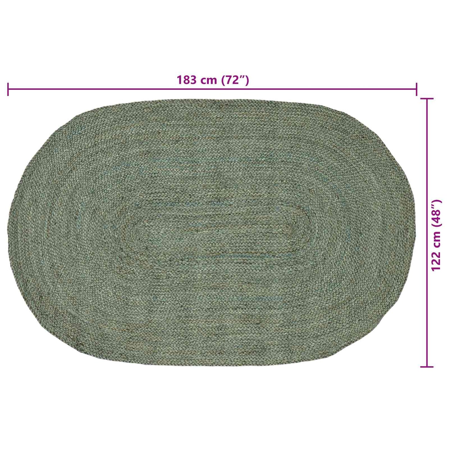 vidaXL Χαλιά χώρου Λαδί 122 x 183 cm Γιούτα