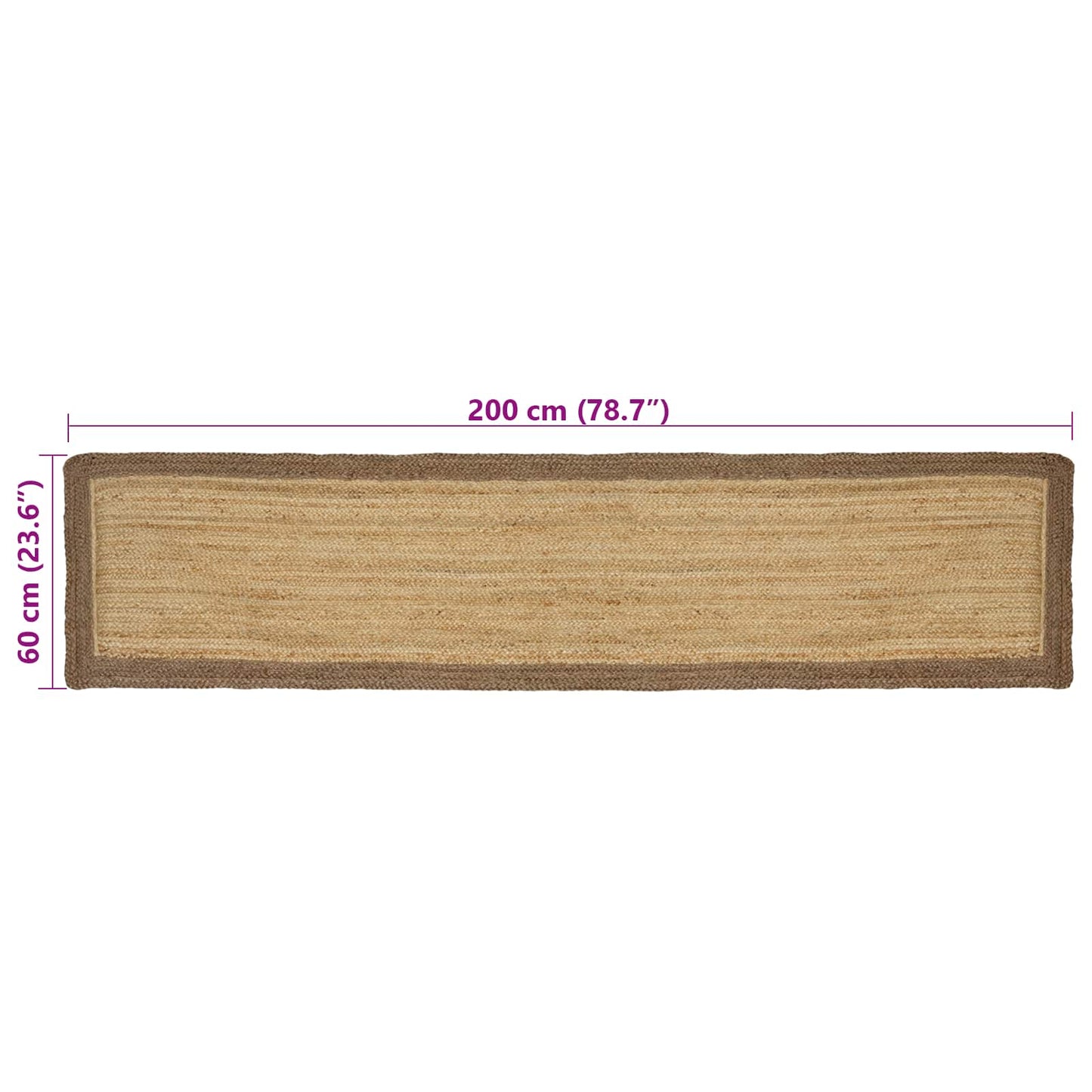 vidaXL Χαλιά χώρου Γκρι 60 x 200 cm Γιούτα