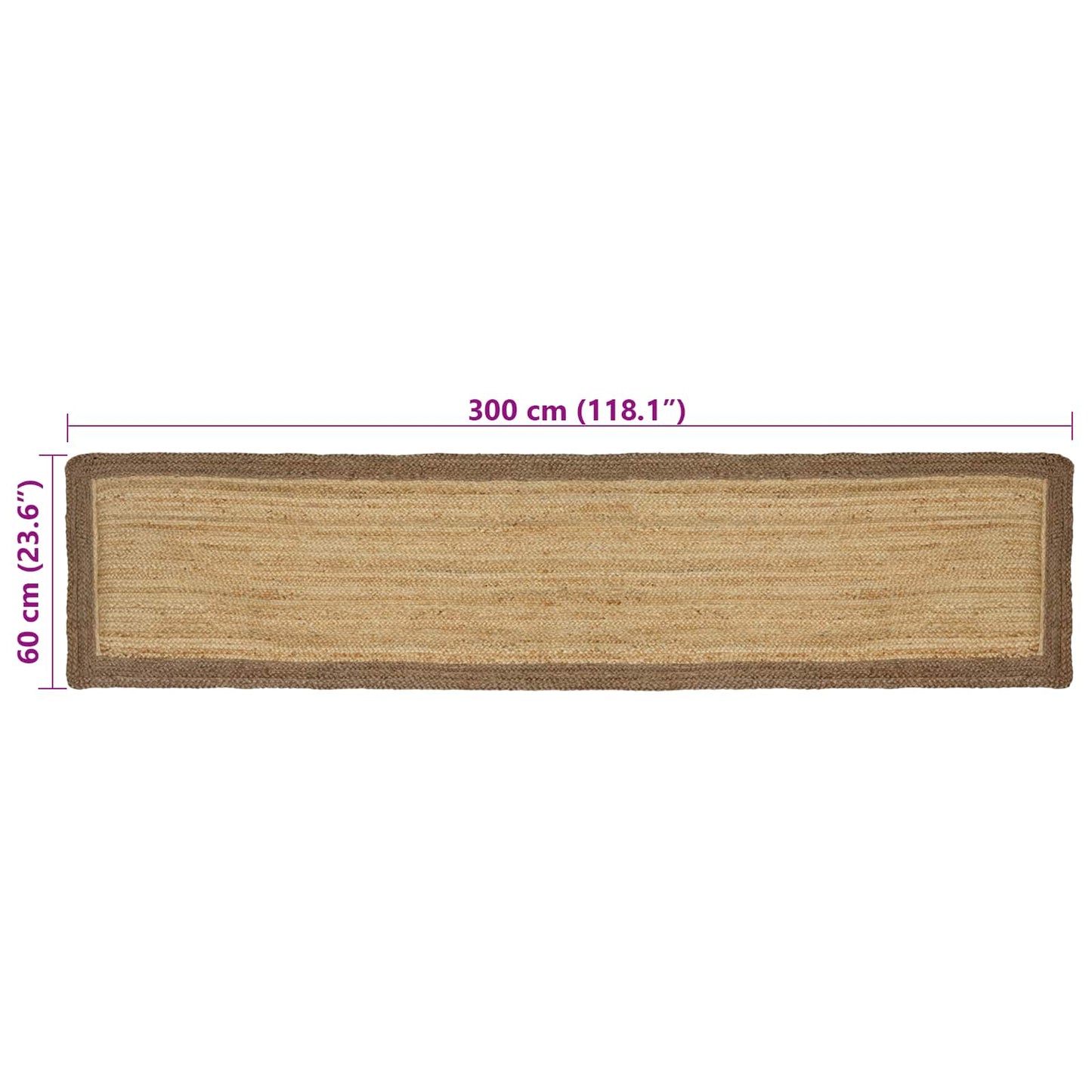 vidaXL Χαλιά χώρου Γκρι 60 x 300 cm Γιούτα