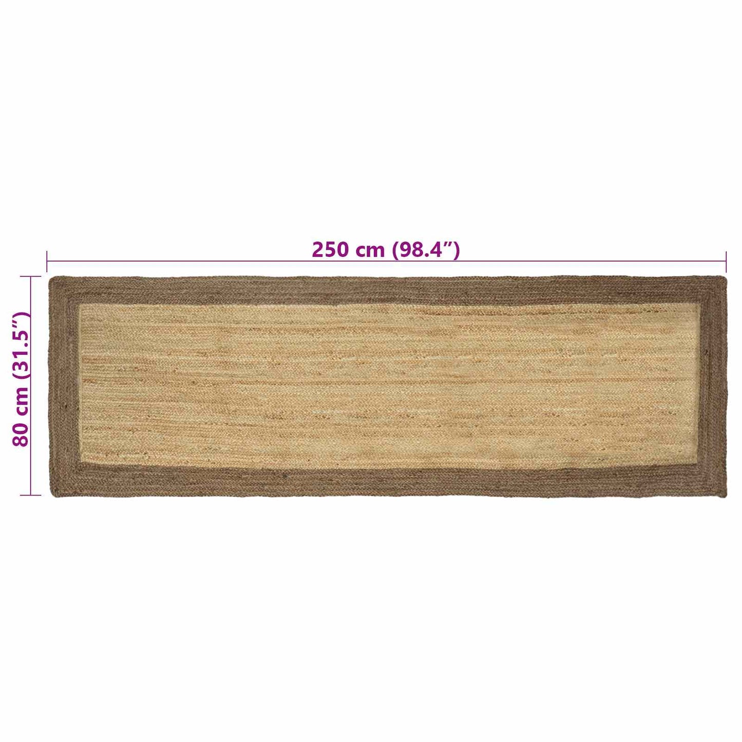 vidaXL Χαλιά χώρου Γκρι 80 x 250 cm Γιούτα