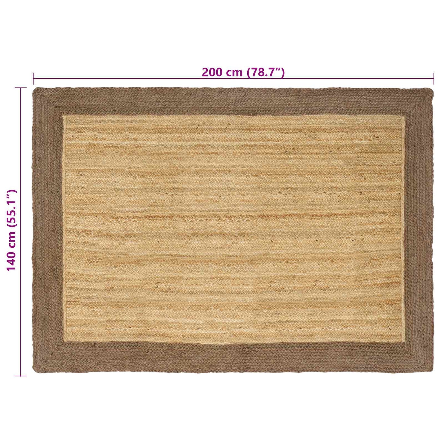 vidaXL Χαλιά χώρου Γκρι 140 x 200 cm Γιούτα