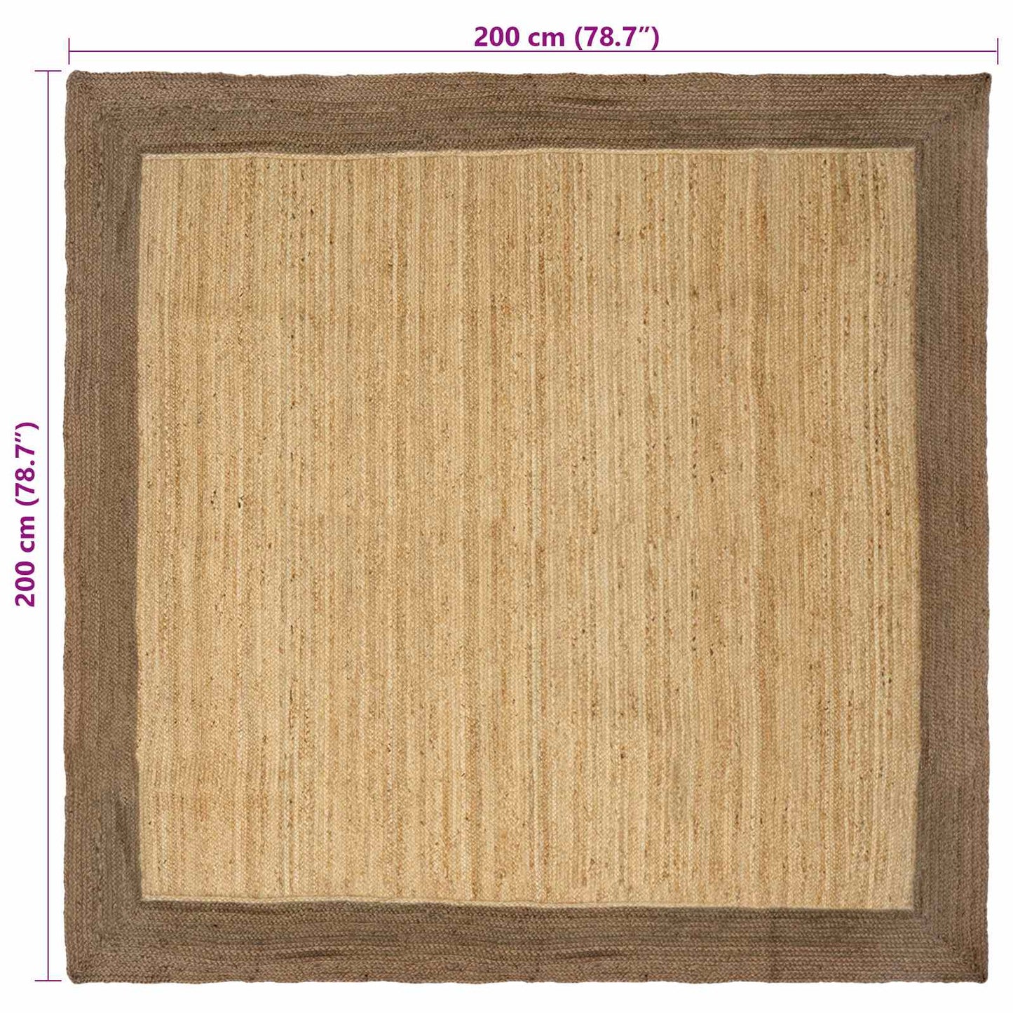 vidaXL Χαλιά χώρου Γκρι 200 x 200 cm Γιούτα