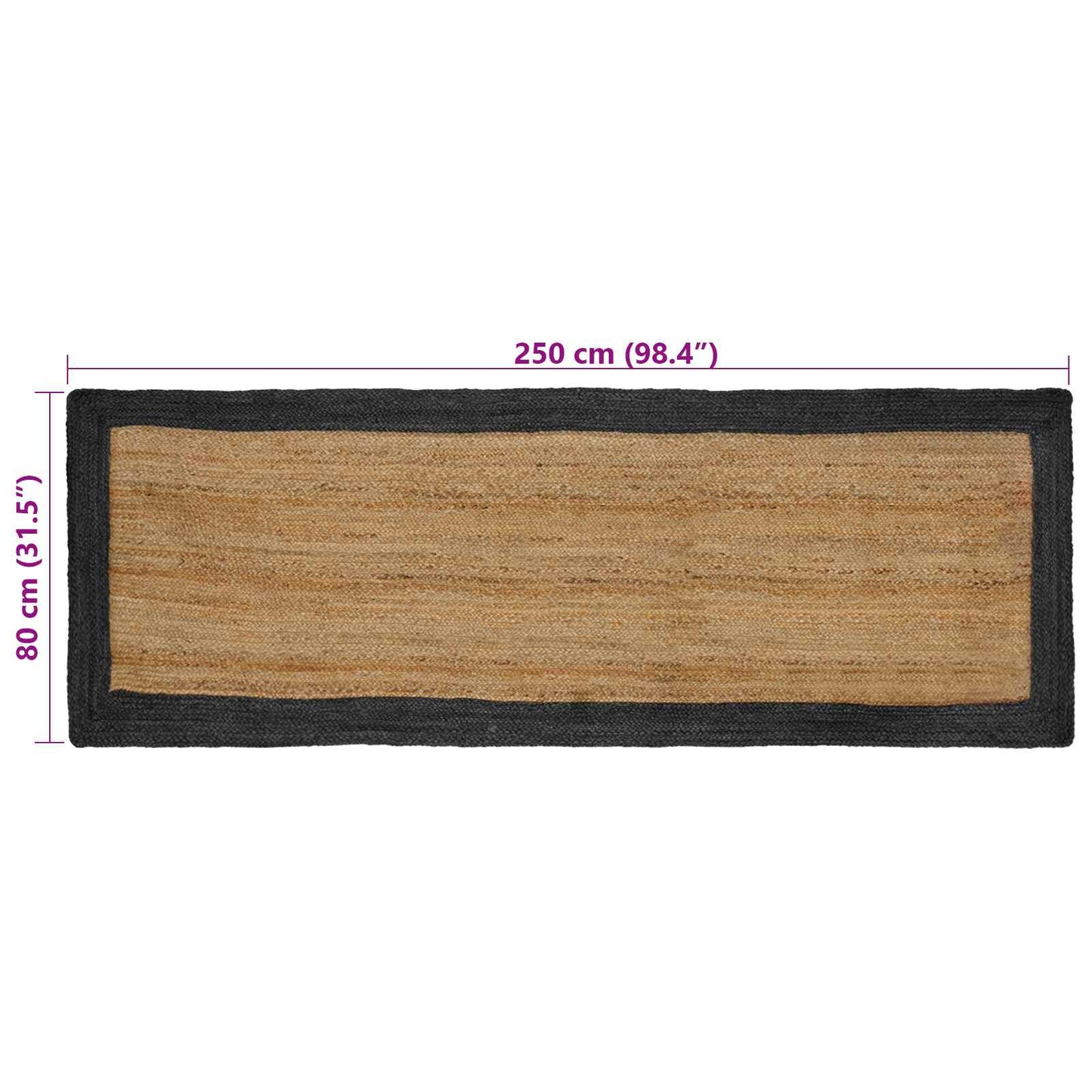 vidaXL Χαλιά χώρου Σκούρο Γκρι 80 x 250 cm Γιούτα
