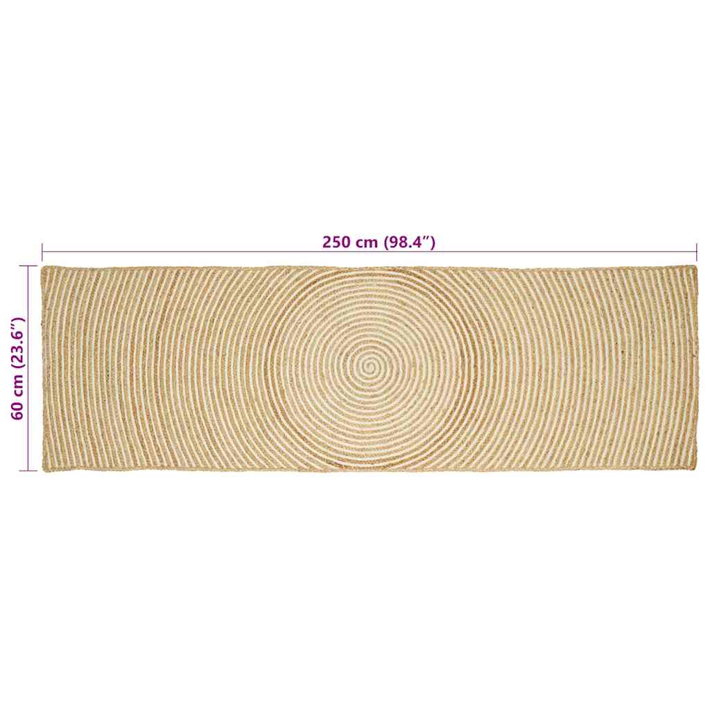 vidaXL Χαλιά χώρου Λευκό 60 x 250 εκ. Γιούτα