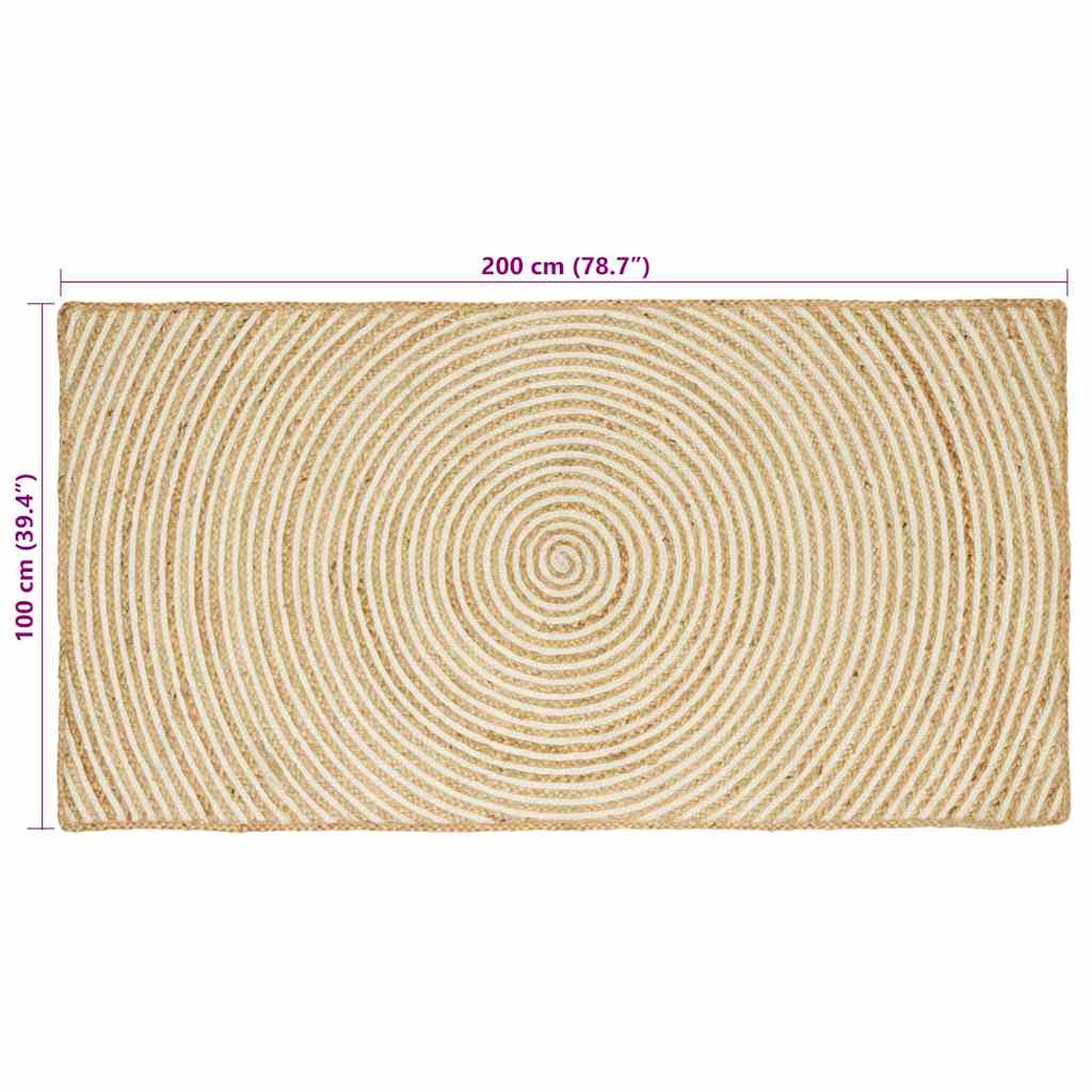 vidaXL Χαλιά χώρου Λευκό 100 x 200 cm Γιούτα