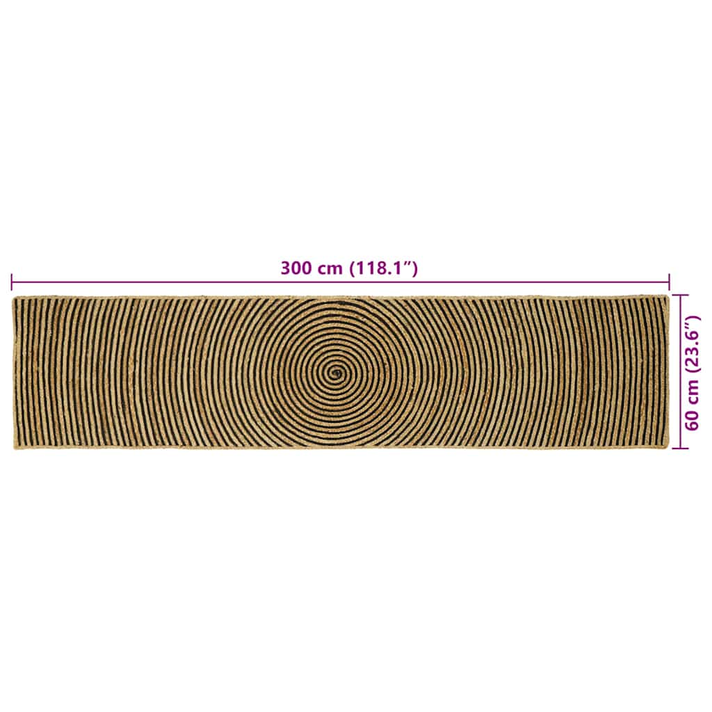 vidaXL Χαλιά χώρου Μαύρο 60 x 300 cm Γιούτα