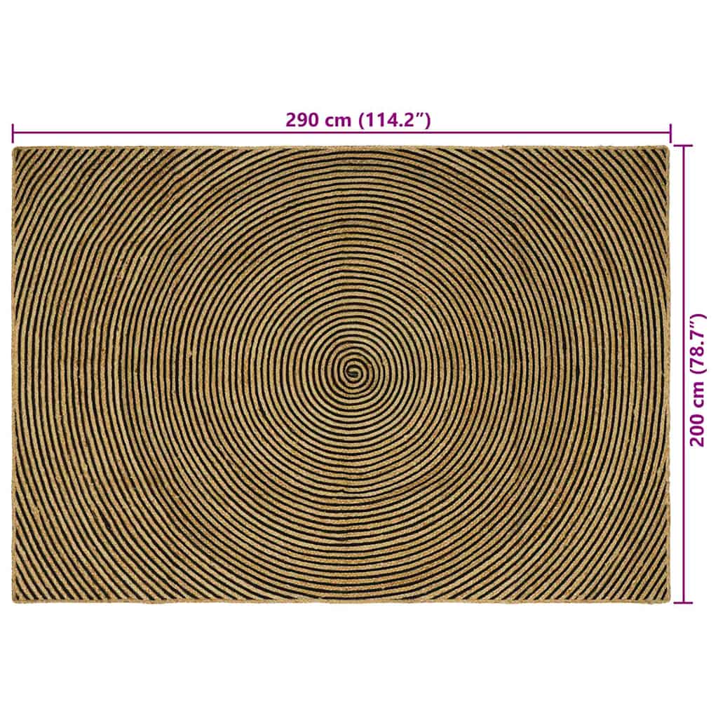 vidaXL Χαλιά χώρου Μαύρο 200 x 290 εκ. Γιούτα