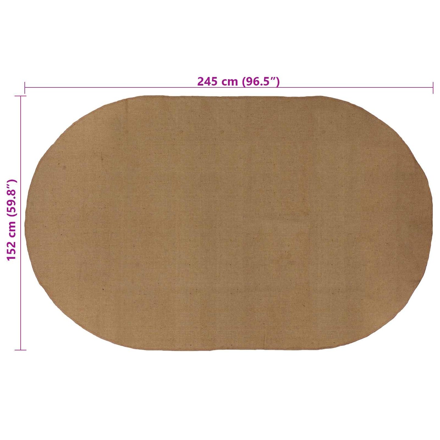 vidaXL Χαλιά χώρου Φυσικό 152 x 245 εκ Γιούτα