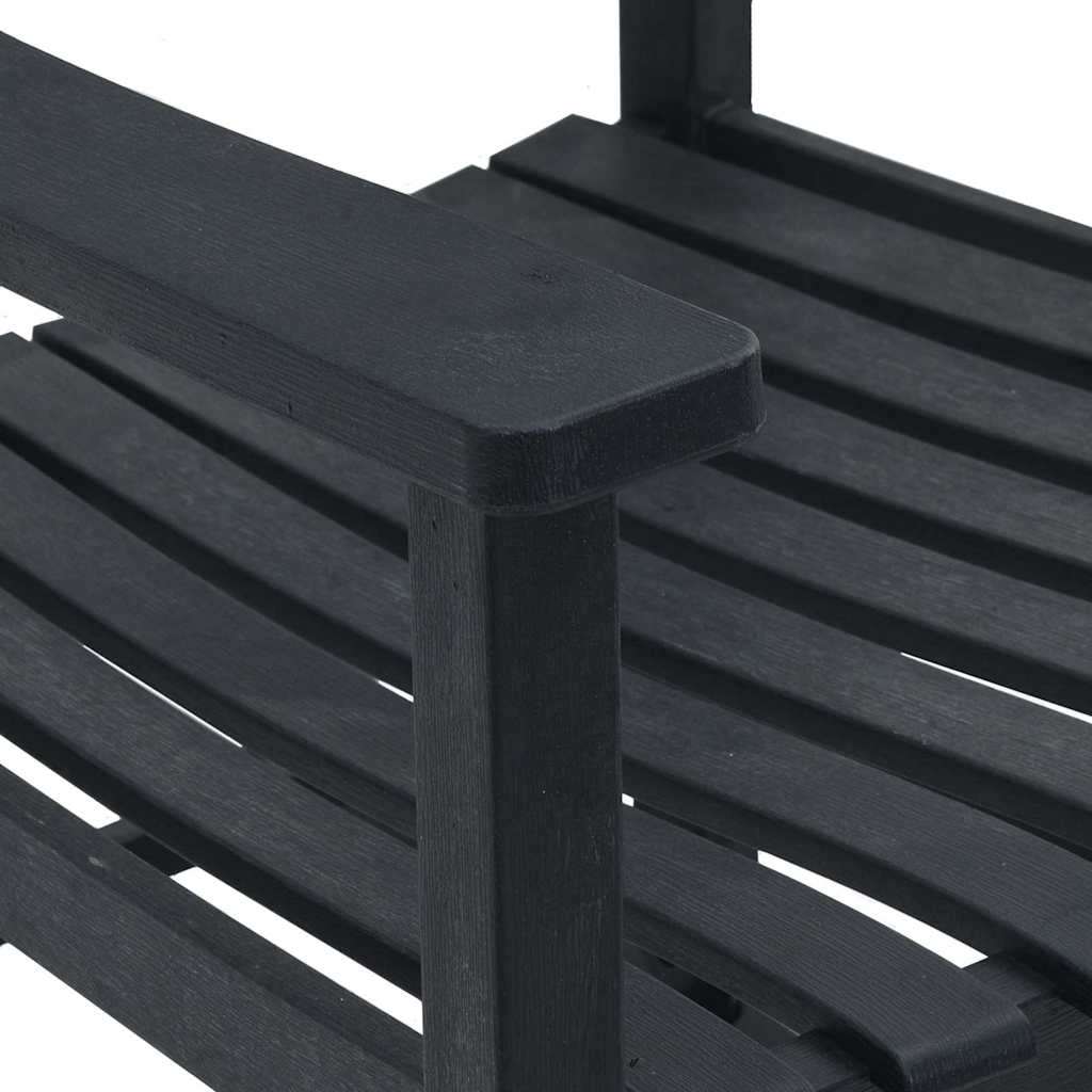 vidaXL Κουνιστή καρέκλα Κήπου Μαύρη 65x84x114 εκ. HDPE