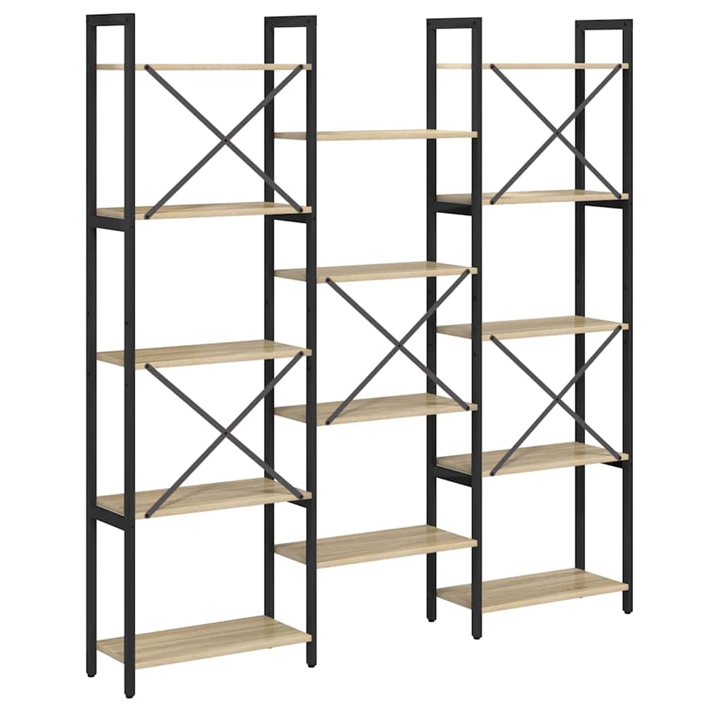 vidaXL Ράφι Βιβλίων Sonoma Δρυς 156 x 25 x 167.5 εκ Επεξεργασμένο ξύλο
