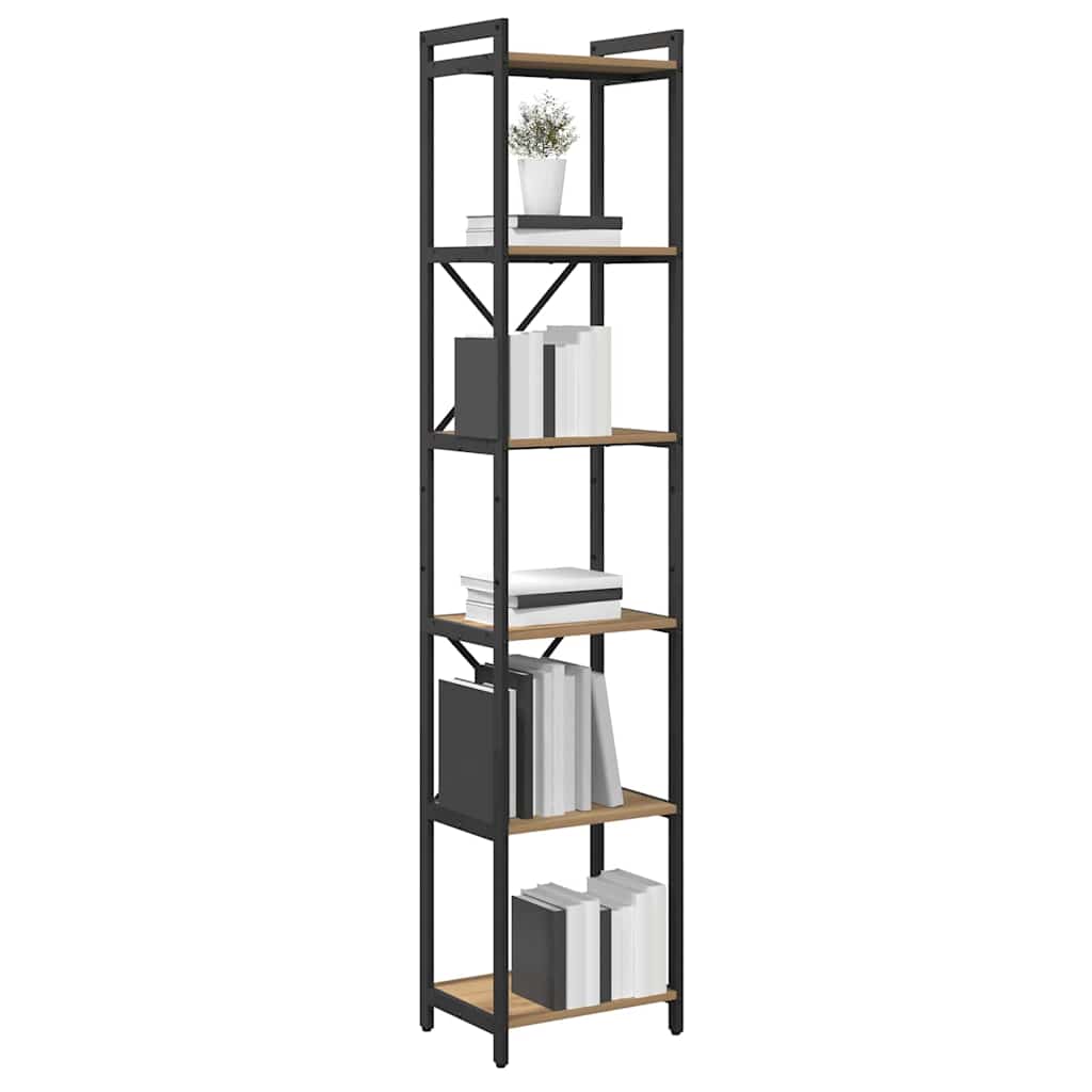 vidaXL Βιβλιοθήκη artisan δρυς 40 x 30 x 188 εκ Επεξεργασμένο ξύλο